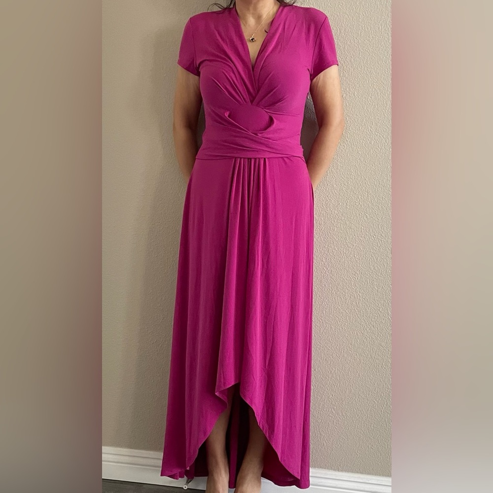 MICHAEL KORS MAX DRESS V NECK, SIZE 4, ROSE PINK